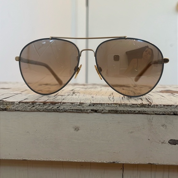 Brown Aviator Sunglasses with Double Bridge - Picture 1 of 10